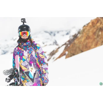 Damska długa bluza snowboardowa z kapturem Psycho Deer