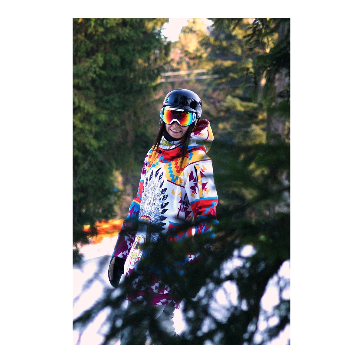 Damska kurtka snowboardowa z kapturem wodoodporna Navajo