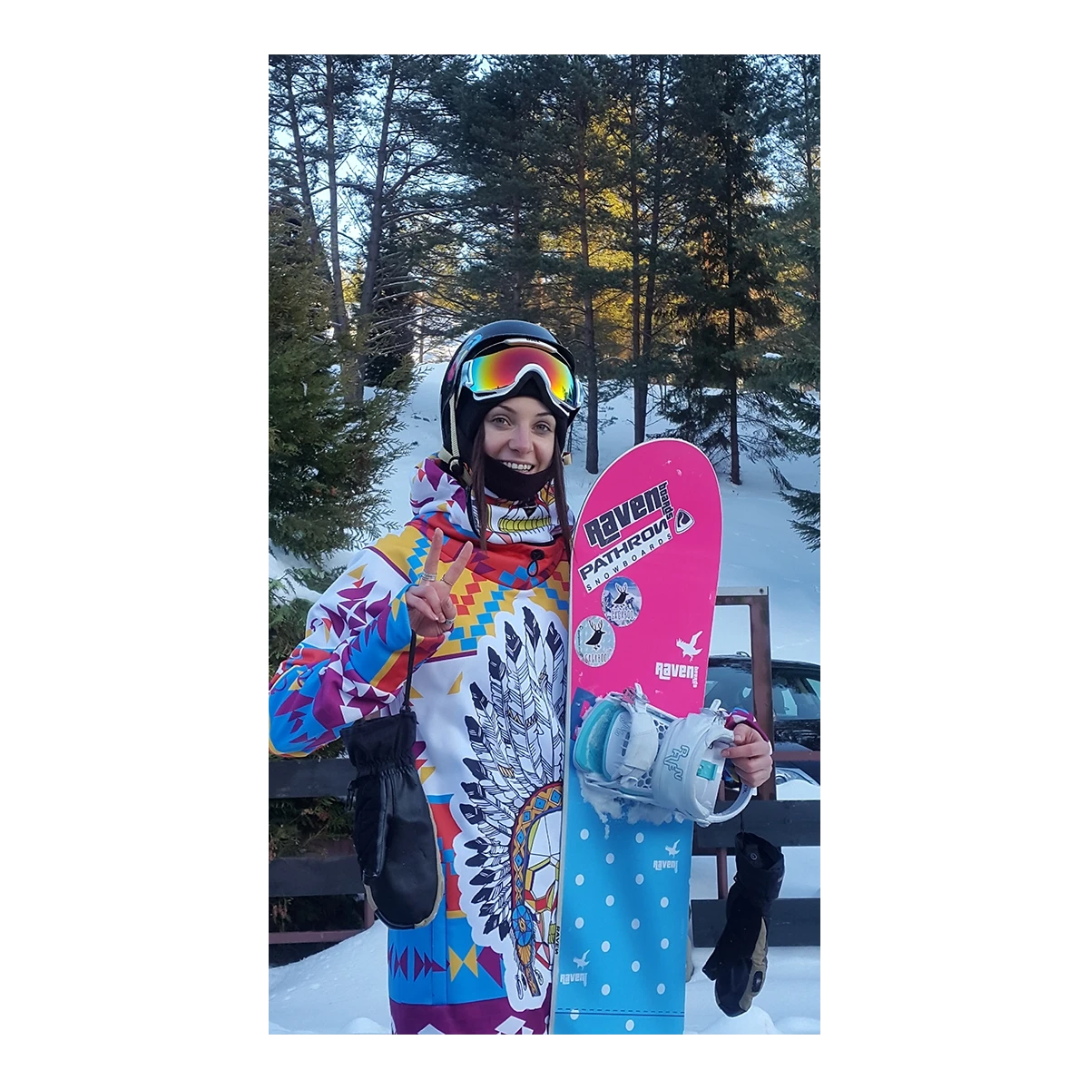 Damska kurtka snowboardowa z kapturem wodoodporna Navajo