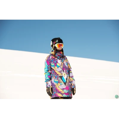 Damska kurtka snowboardowa z kapturem wodoodporna Psycho Deer