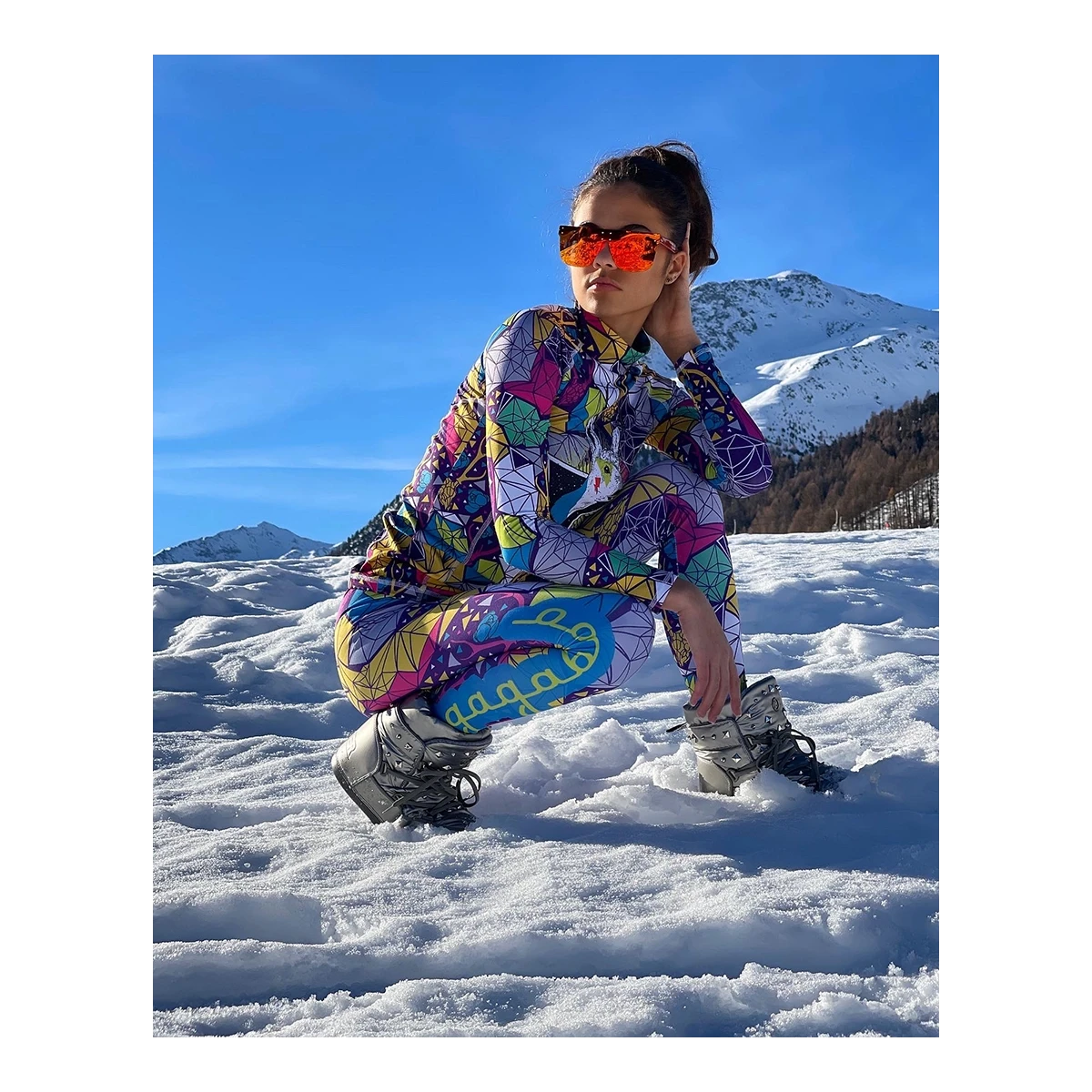 Damskie spodnie termiczne narciarskie bielizna Psycho Deer