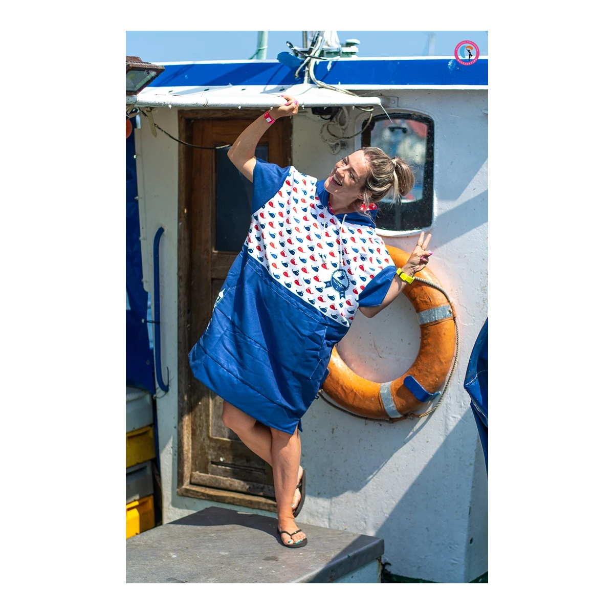 Damskie ponczo surferskie plażowe szykoschnące ręcznik Ahoy Gagaboo