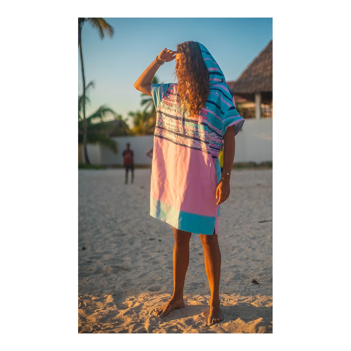 Damskie ponczo surferskie plażowe szykoschnące ręcznik Kanagawa Gagaboo