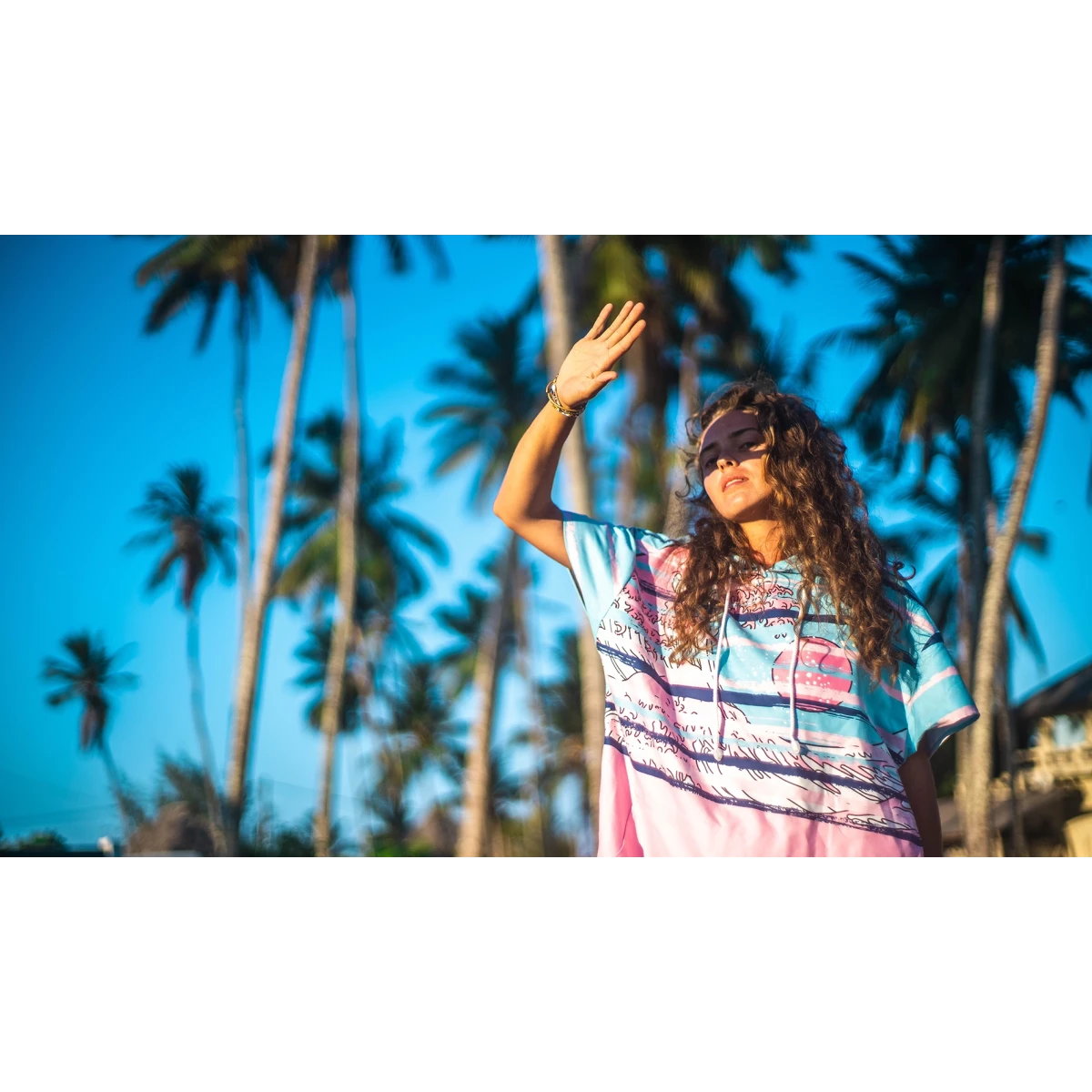 Damskie ponczo surferskie plażowe szykoschnące ręcznik Kanagawa Gagaboo