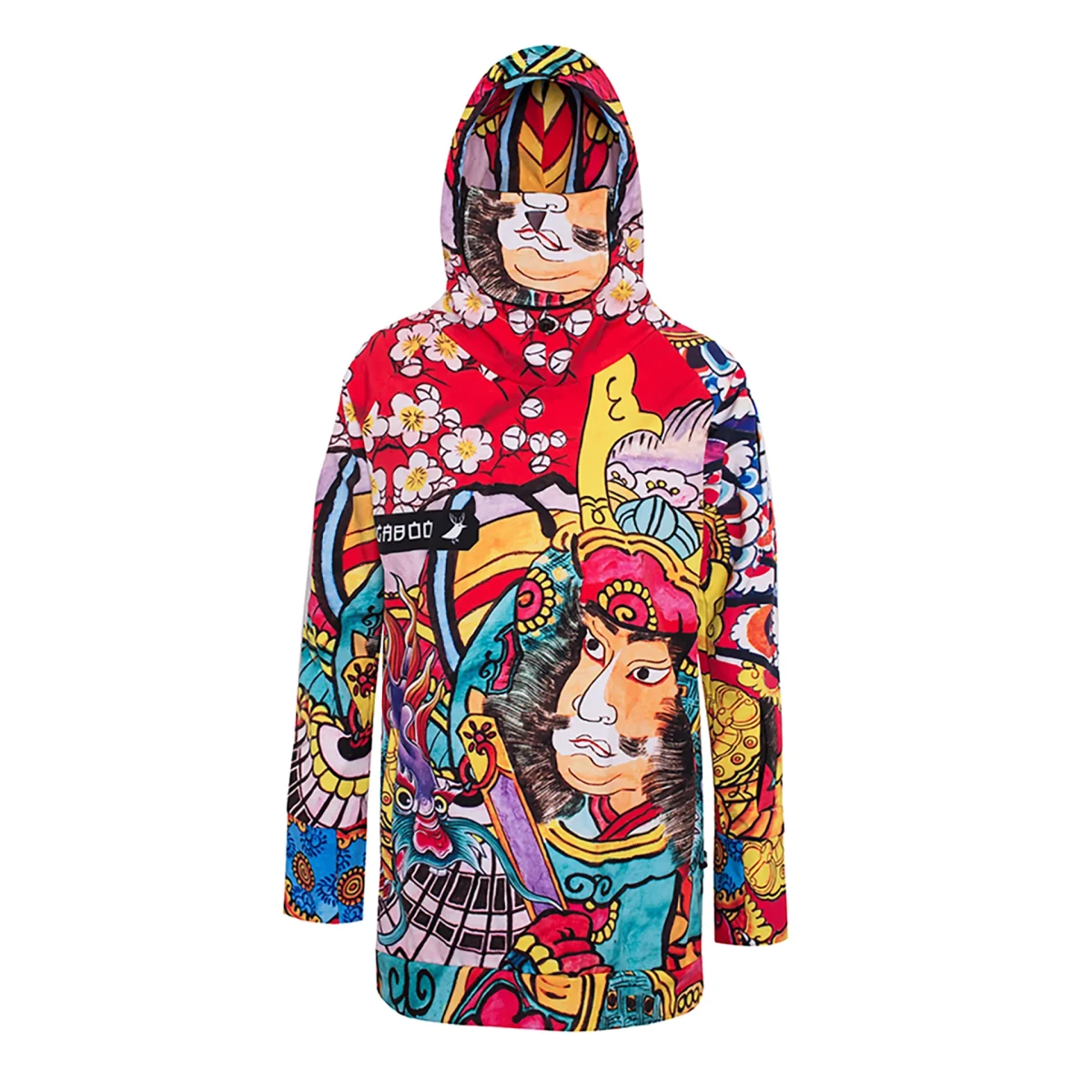 Damska długa bluza snowboardowa z kapturem Konnichiwa