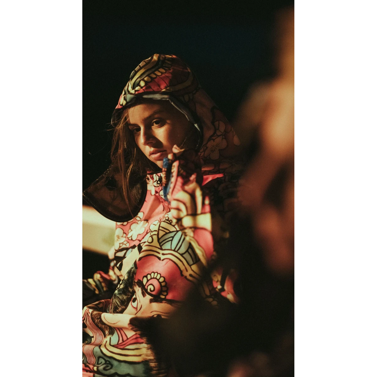 Damska długa bluza snowboardowa z kapturem Konnichiwa